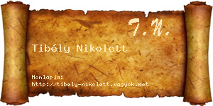 Tibély Nikolett névjegykártya