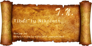 Tibély Nikolett névjegykártya